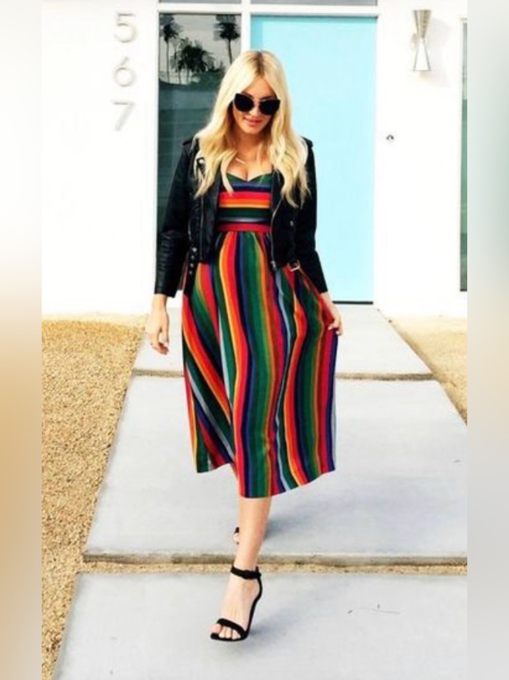 ModCloth My Zest Intentions Rainbow Sweatheart Halter Maxi Dress - M - Picture 9 of 9